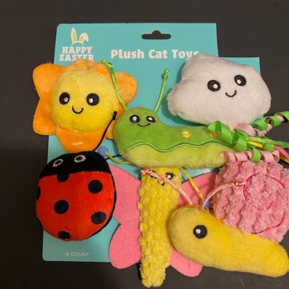 *HAPPY EASTER* Plush Cat Toys 6ct - Picture 5 of 6